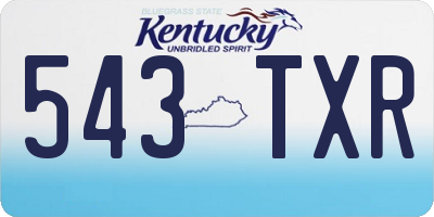KY license plate 543TXR