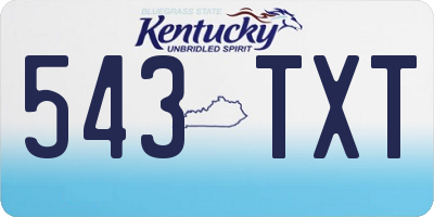 KY license plate 543TXT