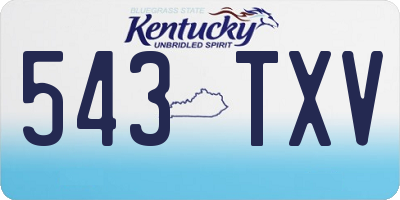 KY license plate 543TXV