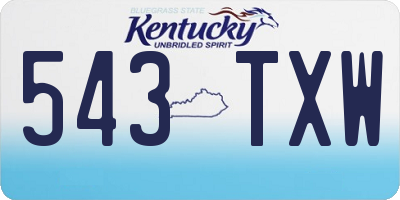 KY license plate 543TXW