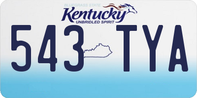 KY license plate 543TYA