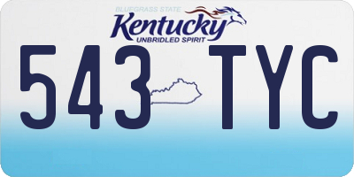 KY license plate 543TYC