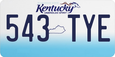 KY license plate 543TYE