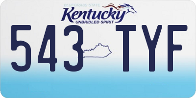 KY license plate 543TYF