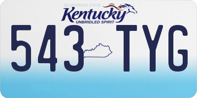 KY license plate 543TYG