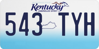 KY license plate 543TYH