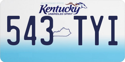 KY license plate 543TYI