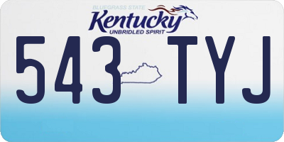 KY license plate 543TYJ