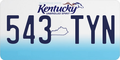 KY license plate 543TYN