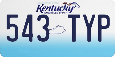 KY license plate 543TYP