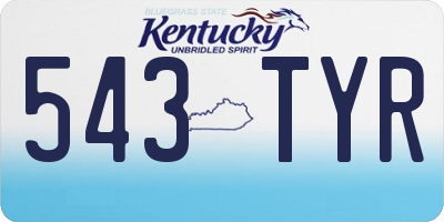 KY license plate 543TYR