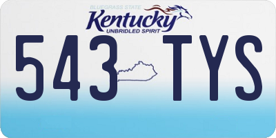 KY license plate 543TYS