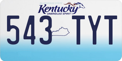 KY license plate 543TYT