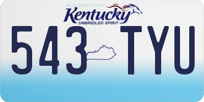 KY license plate 543TYU