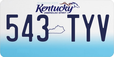 KY license plate 543TYV