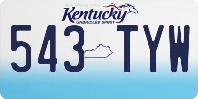 KY license plate 543TYW