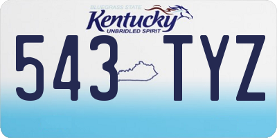 KY license plate 543TYZ