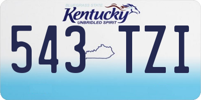 KY license plate 543TZI