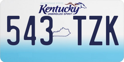 KY license plate 543TZK