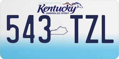 KY license plate 543TZL