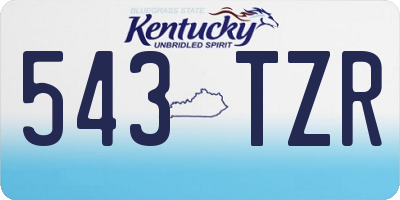 KY license plate 543TZR