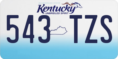 KY license plate 543TZS