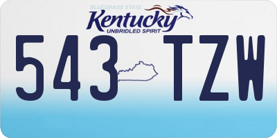 KY license plate 543TZW