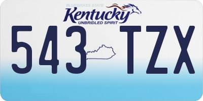 KY license plate 543TZX