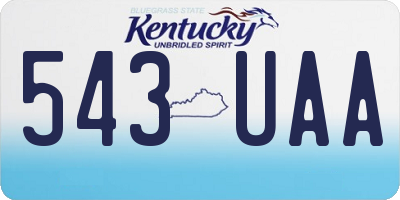KY license plate 543UAA