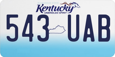 KY license plate 543UAB