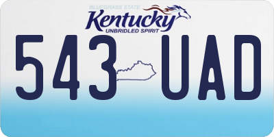 KY license plate 543UAD