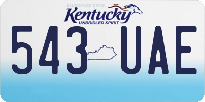 KY license plate 543UAE