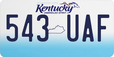 KY license plate 543UAF