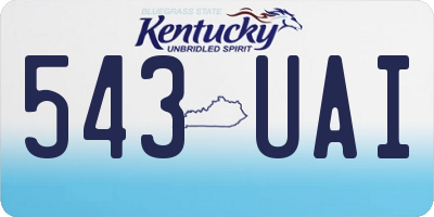 KY license plate 543UAI