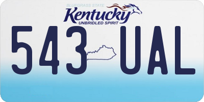 KY license plate 543UAL