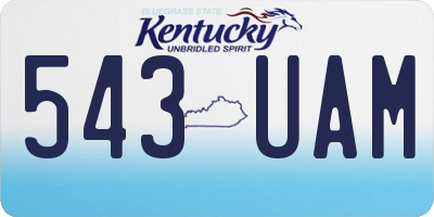 KY license plate 543UAM