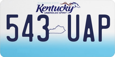 KY license plate 543UAP