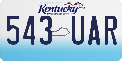 KY license plate 543UAR