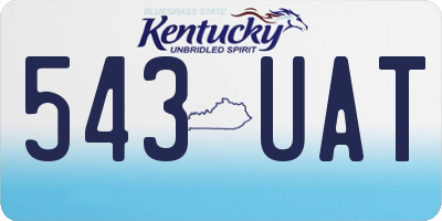 KY license plate 543UAT
