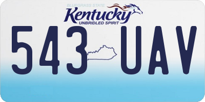 KY license plate 543UAV