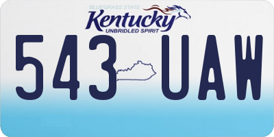 KY license plate 543UAW