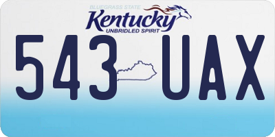 KY license plate 543UAX