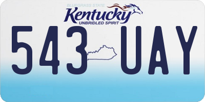 KY license plate 543UAY