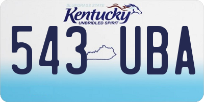 KY license plate 543UBA