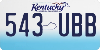 KY license plate 543UBB