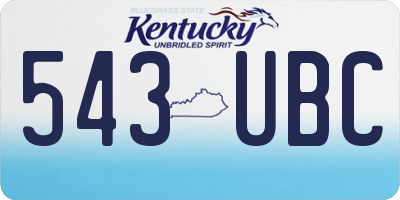 KY license plate 543UBC