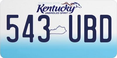 KY license plate 543UBD