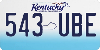 KY license plate 543UBE