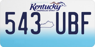 KY license plate 543UBF