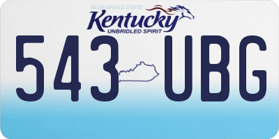KY license plate 543UBG